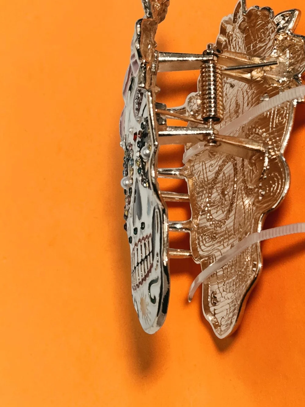 NEW Sugar Skull Metal Multicolor Hair Claw Clip Piper-K  New With Tags 3 Inches